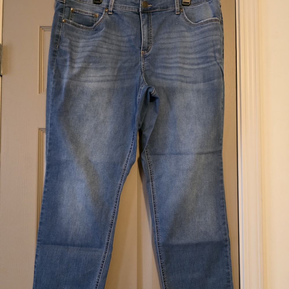 Terra & Sky Women's Straight Leg Jeans - Light Blue